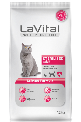 Lavital Sterilised Somonlu Kısırlaştırılmış Kedi Maması 12 Kg - 1