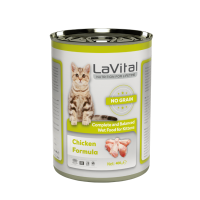 LaVital Tahılsız Tavuklu Yavru Kedi Konserve Maması Pate 400 Gr - 1