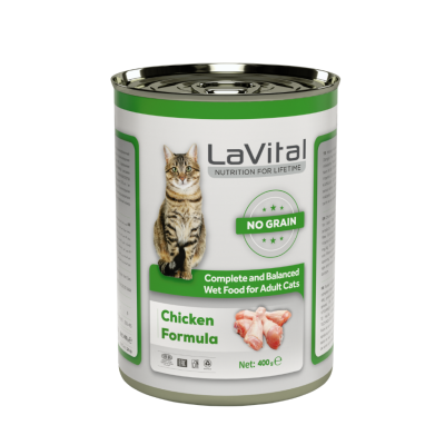 Lavital Tahılsız Tavuklu Yetişkin Kedi Konserve Maması Pate 400 Gr - 1