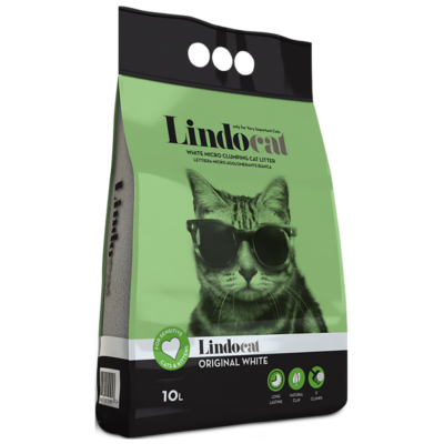 Lindocat Orijinal White Kokusuz Topaklanan İnce Taneli Bentonit Kedi Kumu 10 Litre - 1