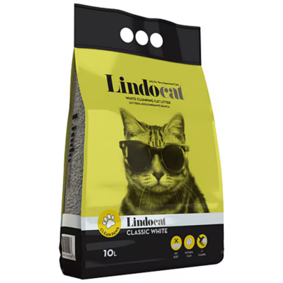 Lindocat Orijinal White Kokusuz Topaklanan Kalın Taneli Bentonit Kedi Kumu 10 Litre - 1