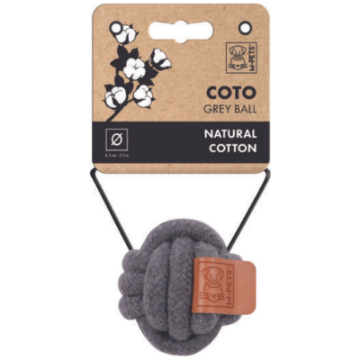 M-PETS Coto Grey Ball Örgü Top Köpekler İçin Oyuncak 6.50 Cm - 1