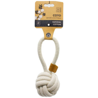 M-PETS Coto White Loop Ball Çekmeli Örgü Top Köpekler İçin Oyuncak 6.50 Cm - 1