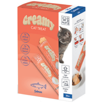 M-PETS Creamy Somon Balıklı Krema Kedi Ödülü 25x15 Gr - 1