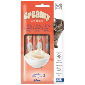 M-PETS Creamy Somon Balıklı Krema Kedi Ödülü 4x15 Gr - 1