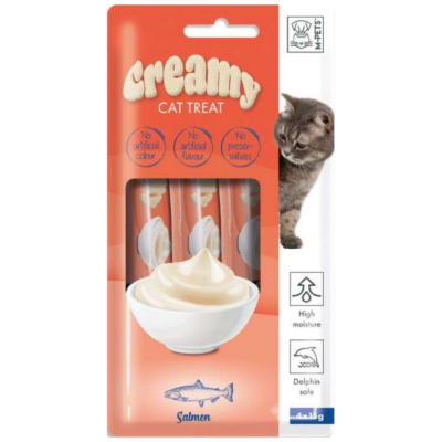 M-PETS Creamy Somon Balıklı Krema Kedi Ödülü 4 x 15 Gr - 1