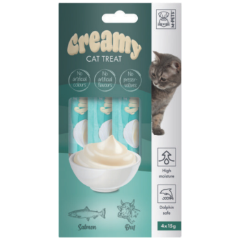 M-PETS Creamy Somon Balıklı ve Sığır Etli Krema Kedi Ödülü 4x15 Gr - 1
