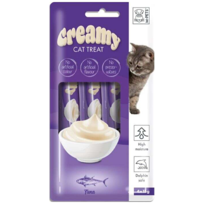 M-PETS Creamy Ton Balıklı Krema Kedi Ödülü 4 x 15 Gr - 1