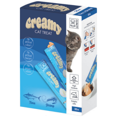 M-PETS Creamy Ton Balıklı ve Karidesli Krema Kedi Ödülü 25x15 Gr - 1