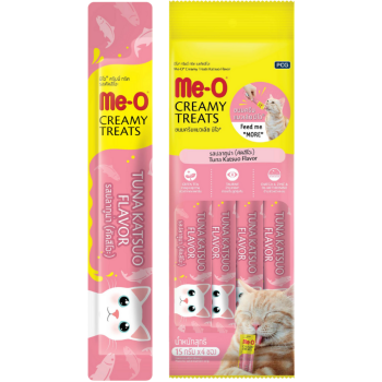 Me-O Creamy Çizgili Orkinos ve Ton Balıklı Kedi Krema Ödülü 4x15 Gr - 1