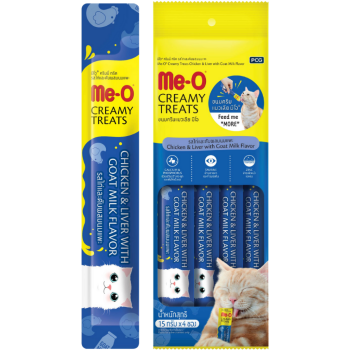 Me-O Creamy Tavuk Ciğer ve Keçi Sütlü Krema Kedi Ödülü 4x15 Gr - 1