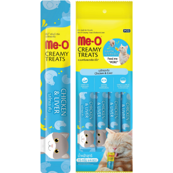 Me-O Creamy Tavuklu ve Ciğerli Krema Kedi Ödülü 4x15 Gr - 1