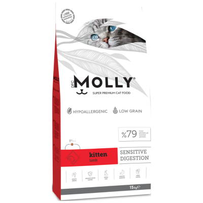 Molly Düşük Tahıllı Hypoallergenic Kitten Kuzu Etli Yavru Kedi Maması 15 Kg - 1