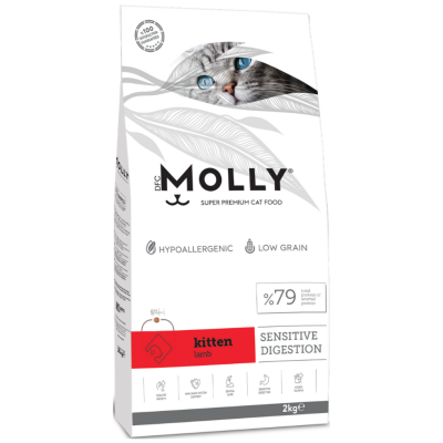 Molly Düşük Tahıllı Hypoallergenic Kitten Kuzu Etli Yavru Kedi Maması 2 Kg - 1