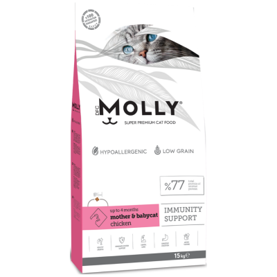 Molly Düşük Tahıllı Hypoallergenic Mother & Babycat Tavuklu Yavru Kedi Maması 15 Kg - 1