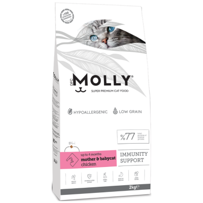 Molly Düşük Tahıllı Hypoallergenic Mother & Babycat Tavuklu Yavru Kedi Maması 2 Kg - 1