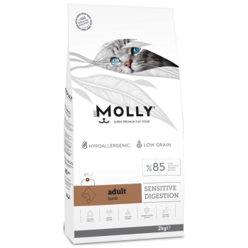 Molly Düşük Tahıllı Hypoallergenic Sensitive Digestion Kuzu Etli Yetişkin Kedi Maması 2 Kg - 1