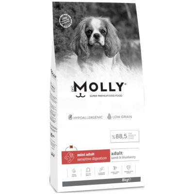 Molly Mini Adult Kuzu Etli & Yaban Mersinli Küçük Irk Yetişkin Köpek Maması 8 Kg - 1