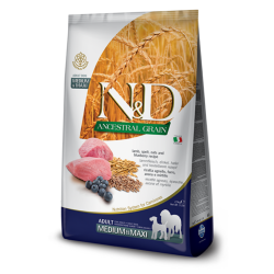 N&D Düşük Tahıllı Kuzu Etli ve Yaban Mersinli Orta ve Büyük Irk Yetişkin Köpek Maması 12 Kg - N&D