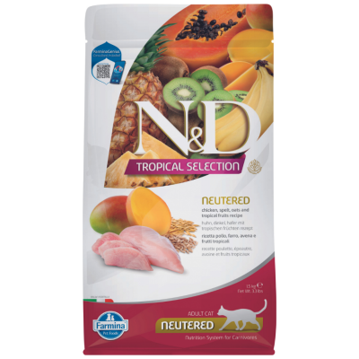 N&D Tropical Selection Sterilised Tavuklu Kısırlaştırılmış Kedi Maması 1.5 Kg - 1