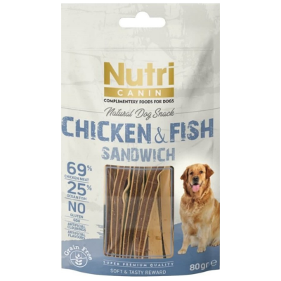 Nutri Canin Chicken & Fish Sandwich Köpek Ödülü 80 Gr - 1