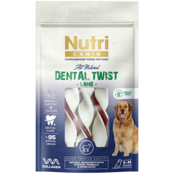 Nutri Canin Dental Twist Kuzu Etli Köpek Ödülü 80 Gr - 1