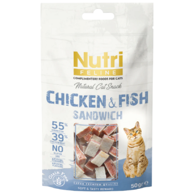 Nutri Feline Chicken & Fish Sandwich Kedi Ödülü 50 Gr - 1