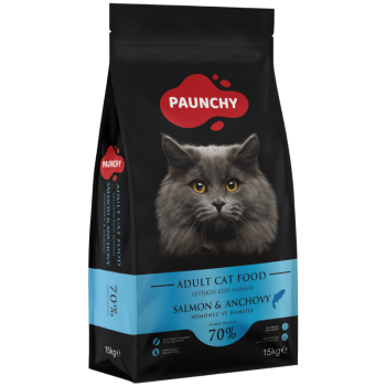 Paunchy Somonlu ve Hamsili Yetişkin Kedi Maması 15 Kg - 1