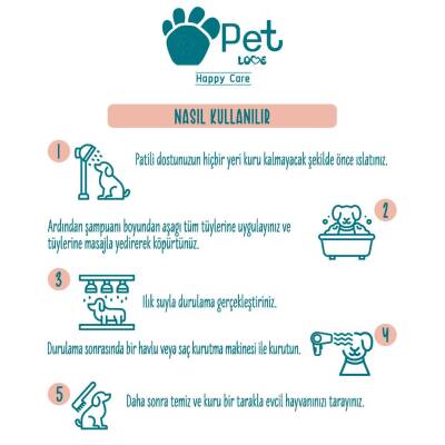 Pet Love Kediler ve Köpekler İçin %100 Doğal Argan Yağlı Çilek Kokulu Şampuan 250 ML - 4