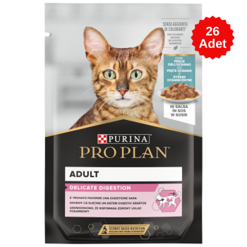 Pro Plan Delicate Sos İçinde Okyanus Balıklı Pouch Kedi Yaş Maması 26x85 Gr - 1