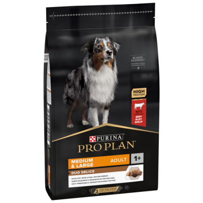 Pro Plan Duo Delice Sığır Etli Orta ve Büyük Irk Yetişkin Köpek Maması 10 Kg - 1