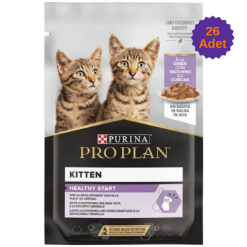 Pro Plan Kitten Sos İçinde Hindi Etli Pouch Yavru Kedi Yaş Maması 26x85 Gr - 1