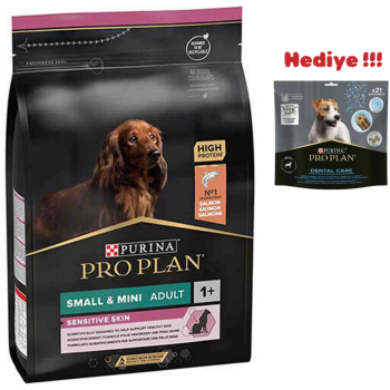 Pro Plan Sensitive Skin Small Mini Adult Somonlu Küçük Irk Yetişkin Köpek Maması 3 Kg - 1