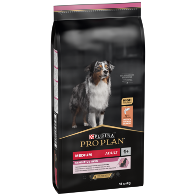 Pro Plan Sensitive Skin Somonlu Medium Adult Orta Irk Yetişkin Köpek Maması 14 Kg - 1