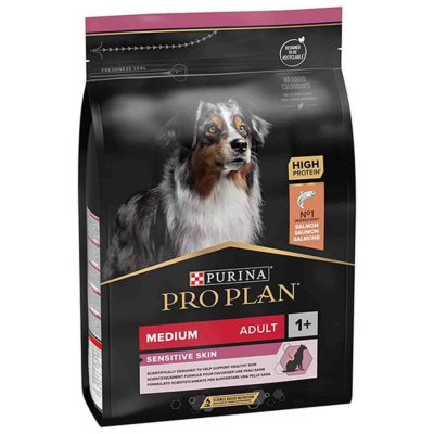 Pro Plan Sensitive Skin Somonlu Medium Adult Orta Irk Yetişkin Köpek Maması 3 Kg - 1