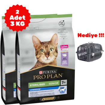 Pro Plan Sterilised Senior 7 Yaş Üzeri Hindi Etli Kısırlaştırılmış Yaşlı Kedi Maması 3 Kg 2 Adet - 1