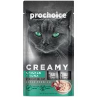 Prochoice Creamy Sterilised Tavuklu ve Ton Balıklı Sıvı Kısırlaştırılmış Kedi Ödülü 4x15 Gr - 1