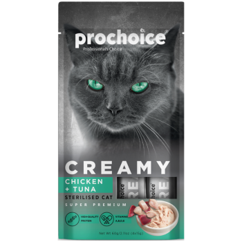 Prochoice Creamy Sterilised Tavuklu ve Ton Balıklı Sıvı Kısırlaştırılmış Kedi Ödülü 4x15 Gr - 1