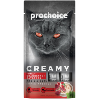 Prochoice Creamy Ton Balıklı Kızılcıklı ve Kedi Otlu Sıvı Kedi Ödülü 4x15 gr - 1