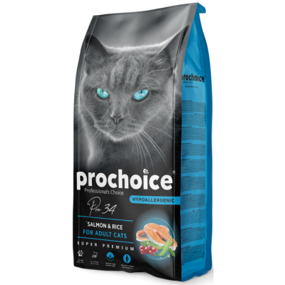 Prochoice Pro 34 Düşük Tahıllı Somonlu Yetişkin Kedi Maması 15 Kg - 1