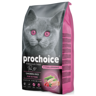 Prochoice Pro 37 Kitten Düşük Tahıllı Tavuklu ve Pirinçli Yavru Kedi Maması 2 Kg - 1