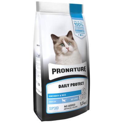 Pronature Daily Protect Anchovy Hamsili ve Pirinçli Yetişkin Kedi Maması 1.5 Kg - 1