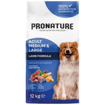 Pronature Kuzu Etli Ve Pirinçli Orta Ve Büyük Irk Yetişkin Köpek Maması 12 Kg - 1