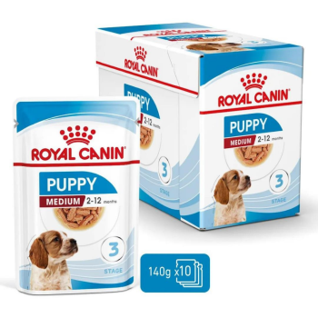 Royal Canin Medium Puppy Gravy Pouch Orta Irk Yavru Köpek Yaş Maması 10x140 Gr - 1