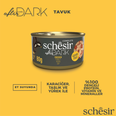 Schesir After Dark Tavuklu Et Suyunda Kedi Konservesi 80 Gr - 3