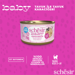 Schesir Baby Tavuklu ve Tavuk Karaciğerli Et Suyunda Yavru Kedi Konservesi 70 Gr - 3