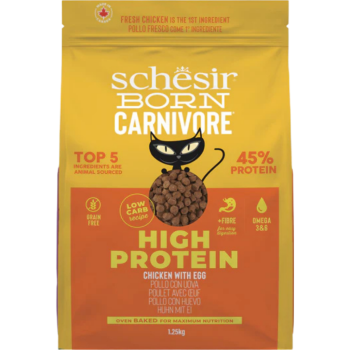 Schesir Born Carnivore Tavuk ve Yumurtalı Yetişkin Kedi Maması 1.25 Kg - 1