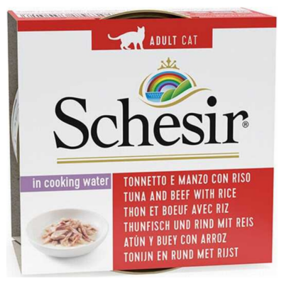 Schesir Cat İn Cooking Water Ton Balıklı ve Sığırlı Kendi Suyunda Doğal Kedi Konservesi 85 Gr - 1