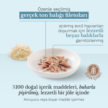 Schesir Cat İn Cooking Water Ton ve Ringa Balıklı Kendi Suyunda Doğal Kedi Konservesi 85 Gr - 2