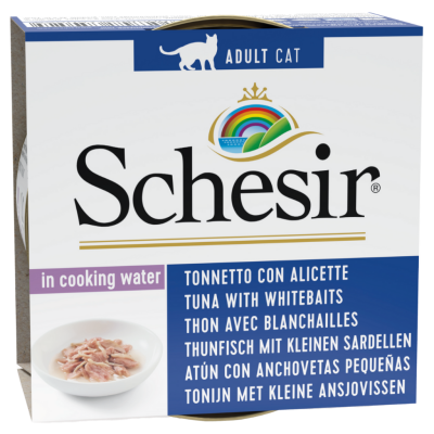 Schesir Cat İn Cooking Water Ton ve Ringa Balıklı Kendi Suyunda Doğal Kedi Konservesi 85 Gr - 1